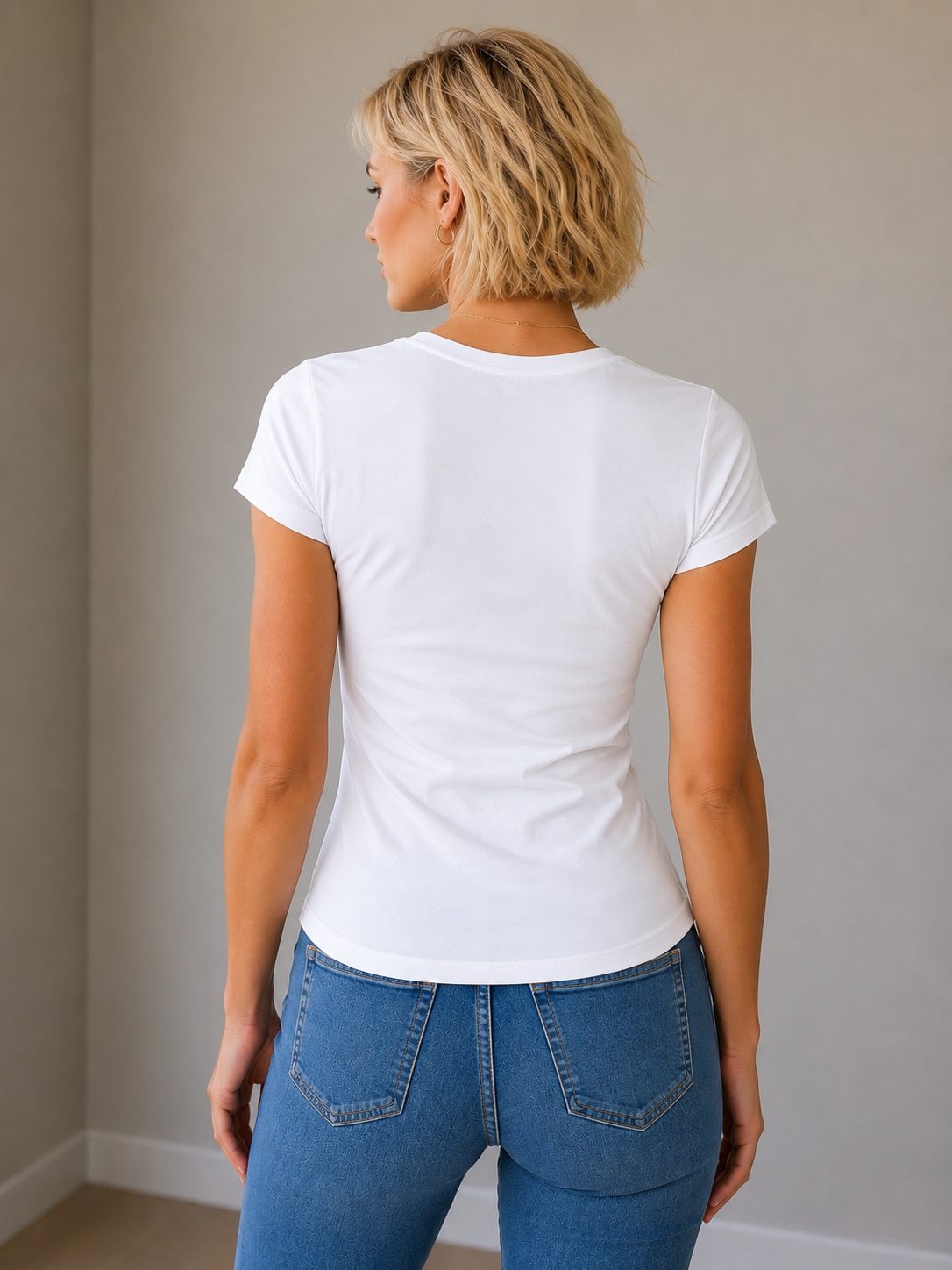 création 100% de mon design sur T-Sirt col V femme gamme premium