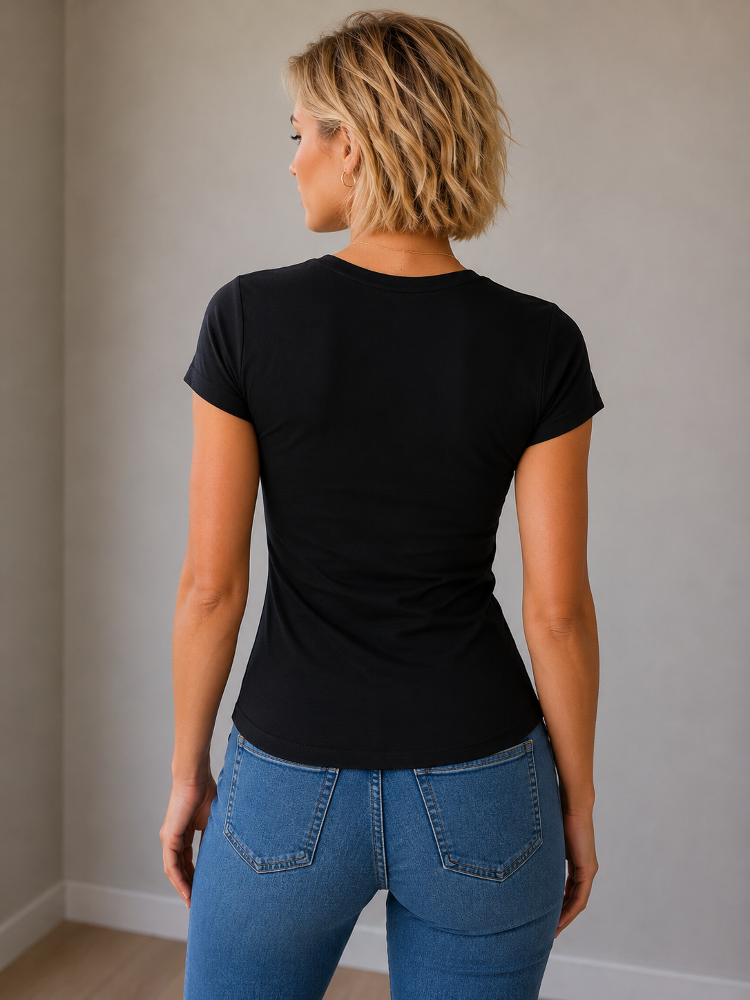 T-Sirt col V femme gamme premium