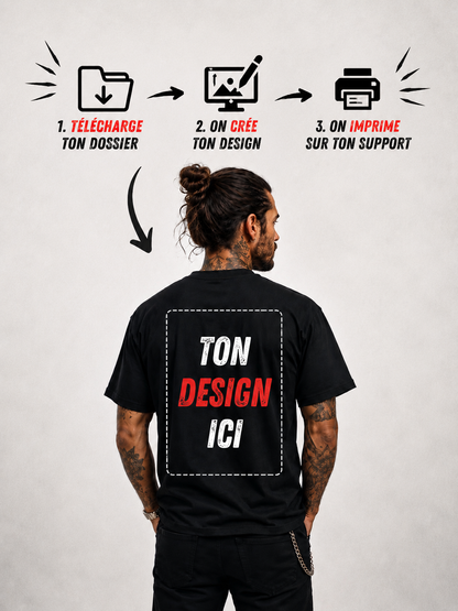 création 100% de mon design sur T-Sirt homme premium oversize