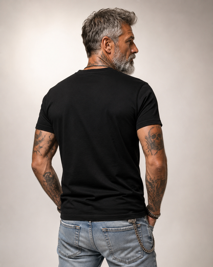 création 100% de mon design sur T-Sirt col V homme gamme premium