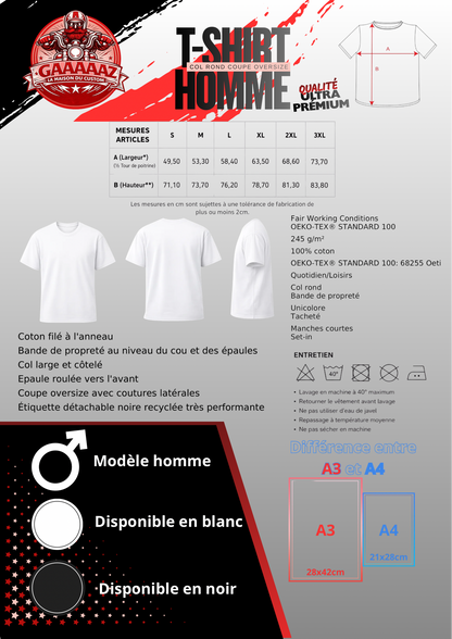 T-Sirt homme oversize gamme ultra premium
