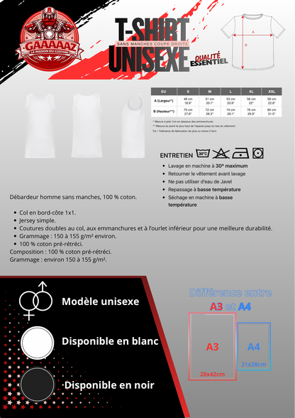T-Sirt sans manche homme gamme essentiel