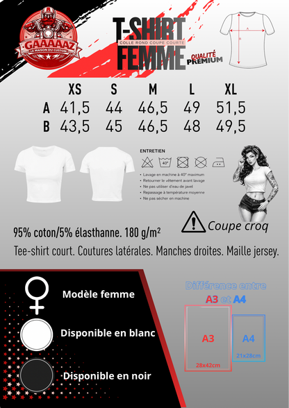 création 100% de mon design sur T-Sirt croq femme gamme premium
